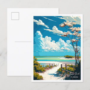 Älskare Nyckel State Park Florida Travel Vintage Vykort