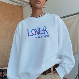 Älskare och en blå och rosa kämpe t shirt