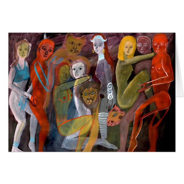 Älskare- och lejonkort hälsningskort (Framsidan Horizontal)