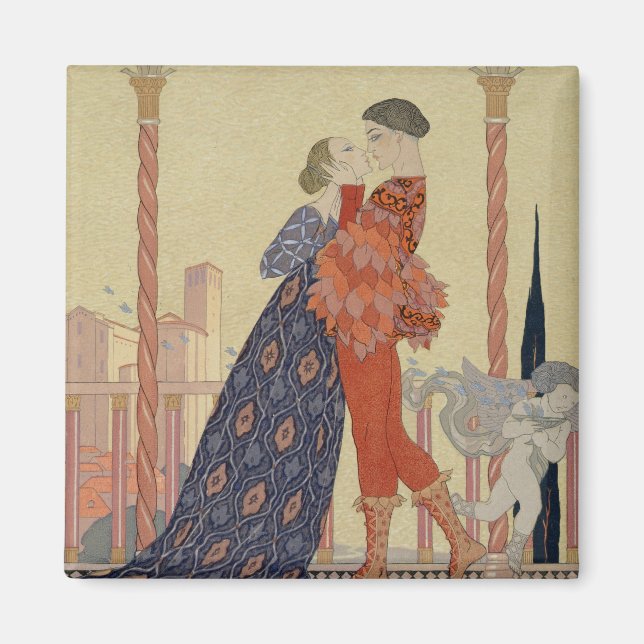 Älskare på Balkony (pappert) Magnet (Framsidan)