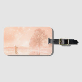 Älskare på en frusen damm bagagebricka