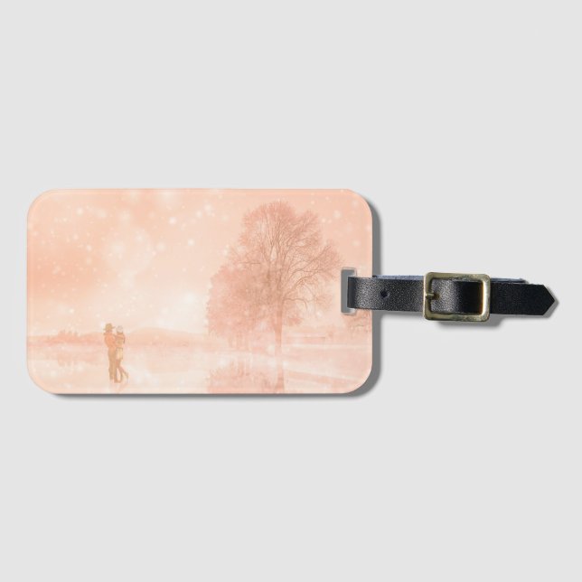 Älskare på en frusen damm bagagebricka (Framsida horisontal)