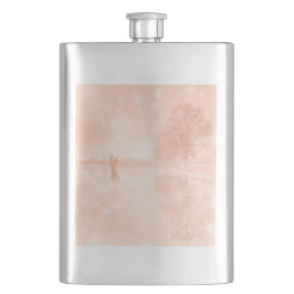 Älskare på en frusen damm fickplunta