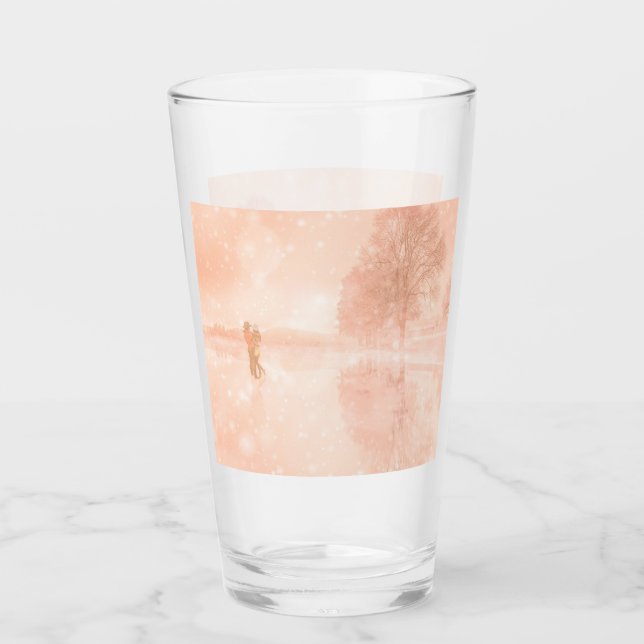 Älskare på en frusen damm glaskopp (Framsida)