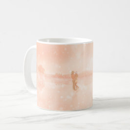 Älskare på en frusen damm kaffemugg