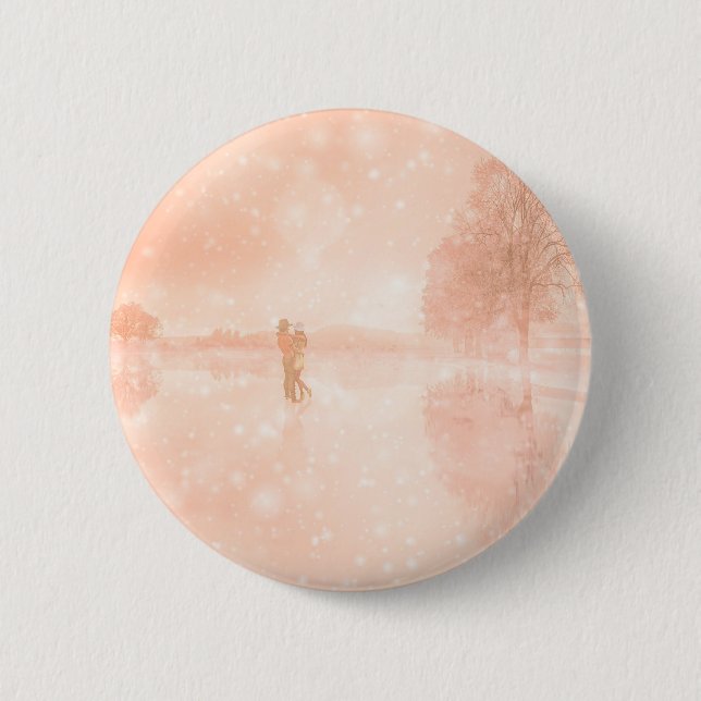 Älskare på en frusen damm knapp (Framsida)