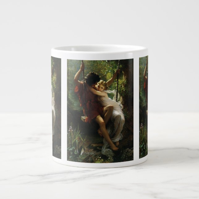 Älskare på en sväng. Vår av Pierre Auguste Cot Jumbo Mugg (Framsidan)