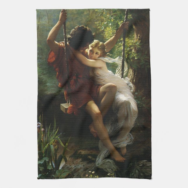 Älskare på en sväng. Vår av Pierre Auguste Cot Kökshandduk (Vertikal)