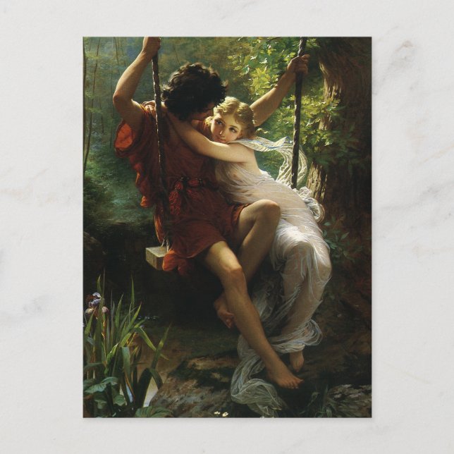 Älskare på en sväng. Vår av Pierre Auguste Cot Vykort (Framsida)