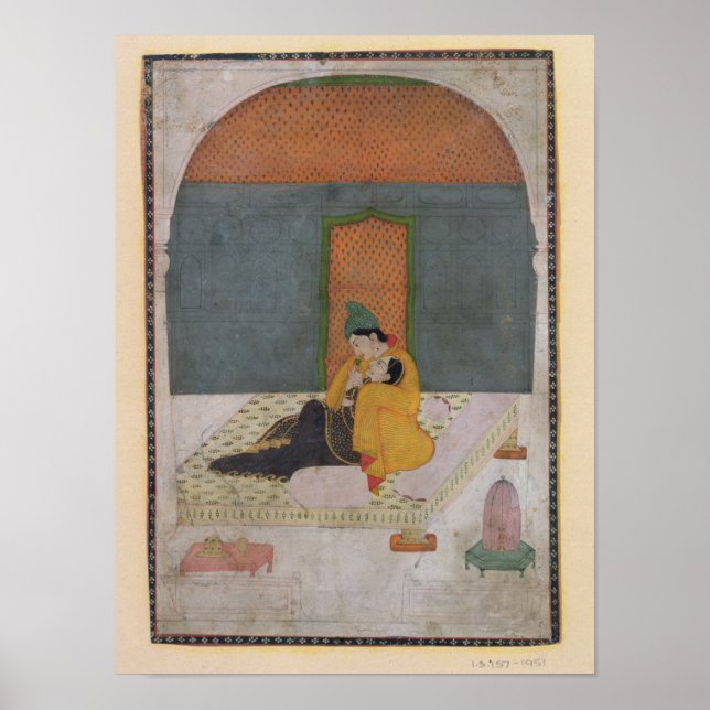 Älskare på en terrasch, Garhwal, 1780-1800 Poster (Framsidan)