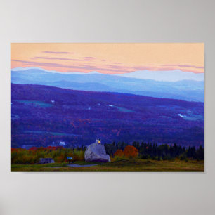 Älskare på Sentinel Sten vid Sunset, Vermont Poster