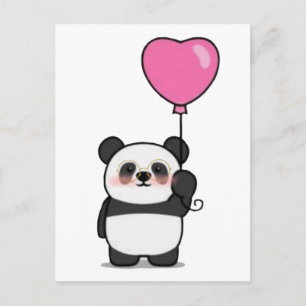 Älskare panda/vykort på Alla hjärtans dag Vykort