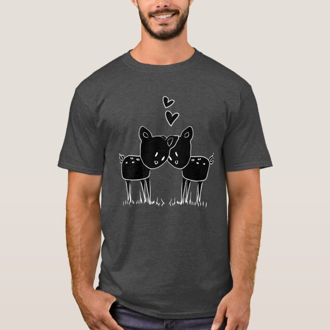 älskare par älskar djur vän t shirt (Framsida)