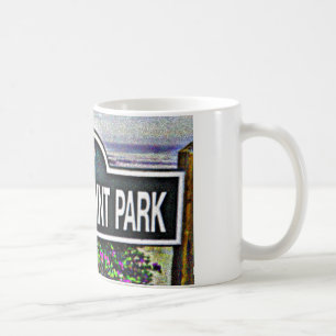 Älskare pekar Park undertecknar Kaffemugg