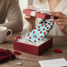 älskare Red eart mönster på Blue Anpassningsbar Mo