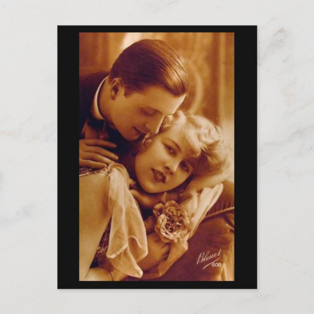 Älskare Romantic lite Vintage Vykort (Framsida)