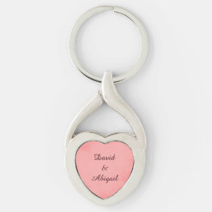 Älskare Rosa Parchment Twisted Heart Silverfärgad Nyckelring
