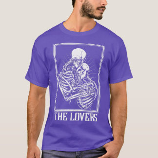 Älskare Skeleton Tarot Card Gothic Witch Occult T Shirt