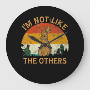 Älskare Stil Sunset Cactus Jackalope Kanin Äls Stor Klocka