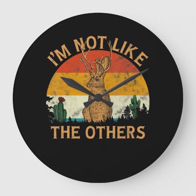 Älskare Stil Sunset Cactus Jackalope | Kanin Älska Stor Klocka (Framsida)