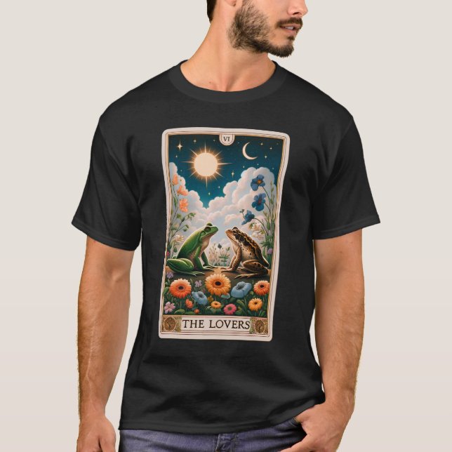 Älskare Tarot Card Frog Toad Aesthetic Boho T Shirt (Framsida)
