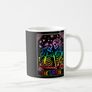 Älskare Tarot Card Goth Kissing Lesbisk Skeleto Kaffemugg