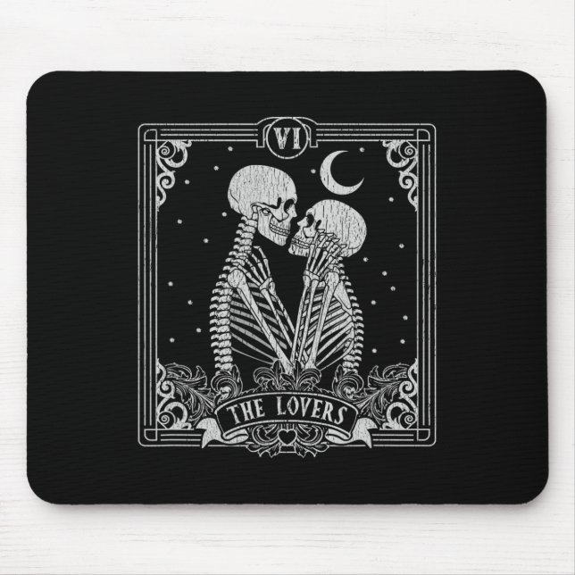 Älskare Tarot Card Skeleton Valentineser Hallowee Musmatta (Framsidan)
