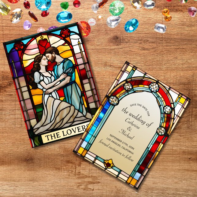 Älskare Tarot-glaset Stil - Europeiska Bröllop Inbjudningar (Skapare uppladdad)