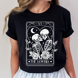 Älskare Tarot Skeleton Valentine T Shirt