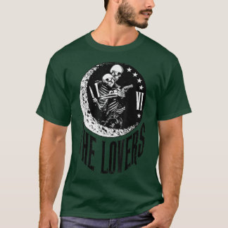 Älskare Tarotkort Skeleton Måne Crescent Outla T Shirt