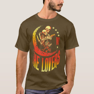 Älskare Tarotkort Skeleton Måne Crescent Outla T Shirt