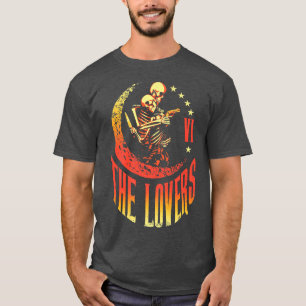 Älskare Tarotkort Skeleton Måne Crescent Outla T Shirt