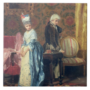 Älskare Tiff, 1872 (olja på panel) Kakelplatta