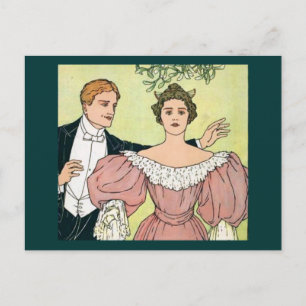 Älskare under Mistletoe Vykort