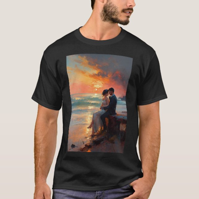 Älskare vid havet t shirt (Framsida)