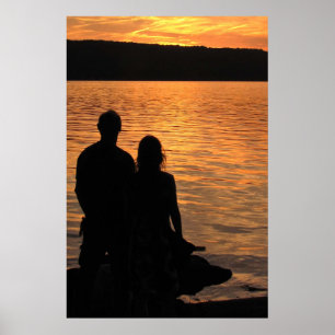 Älskare vid Sunset Sjö Poster