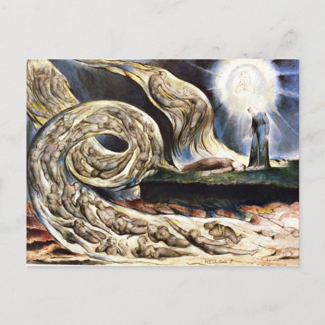 Älskare" Whirlwind, William Blake Vykort (Framsida)