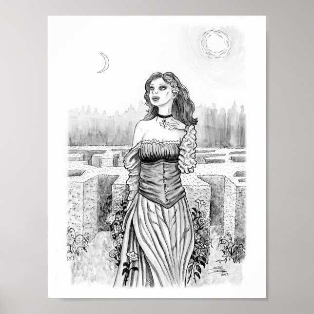 Älskare Witch i Garden Poster (Framsidan)