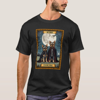 Älskare Yorkshire Terrier Halloween Tarot Card T Shirt