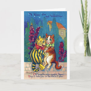 Älskares katt på Alla hjärtans dag, Louis Wain Kort