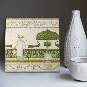 Älskarinna Mary's Enchanting Garden av Walter Cran Kakelplatta