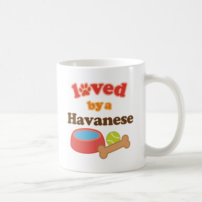 Älskat av en Havanese (hund aveln) Kaffemugg (Höger)