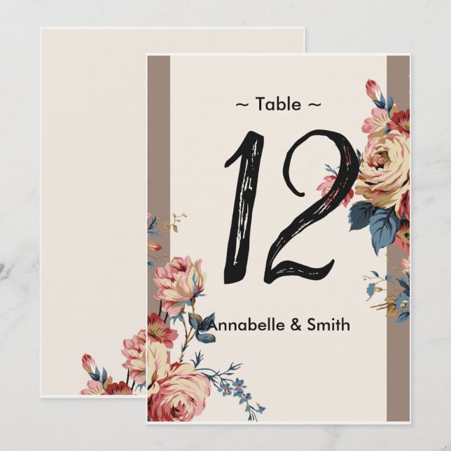 älskat bordsnummer (Fram/baksida)