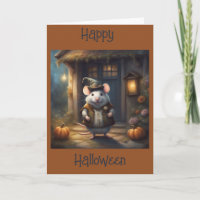älsklig knubbig mus i Halloween-kostym