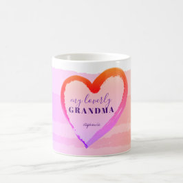 ÄLSKLIG MORMOR GULD ROSA HJÄRTA KAFFEMUGG