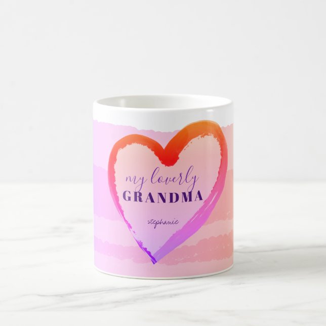 ÄLSKLIG MORMOR GULD ROSA HJÄRTA KAFFEMUGG (Center)