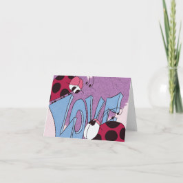 Älsklig Nyckelpiga Kärlek Tecknad Film Kort