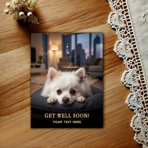 Älsklig Pomeranian Snart Bättre Vykort