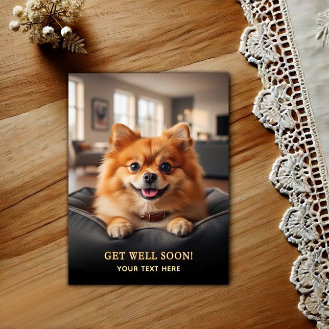 Älsklig Pomeranian Snart Bättre  Vykort (Skapare uppladdad)
