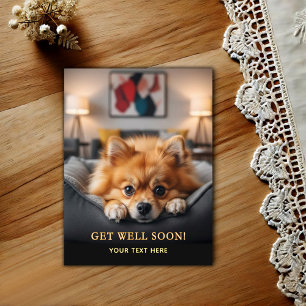 Älsklig Pomeranian Snart Bättre Vykort